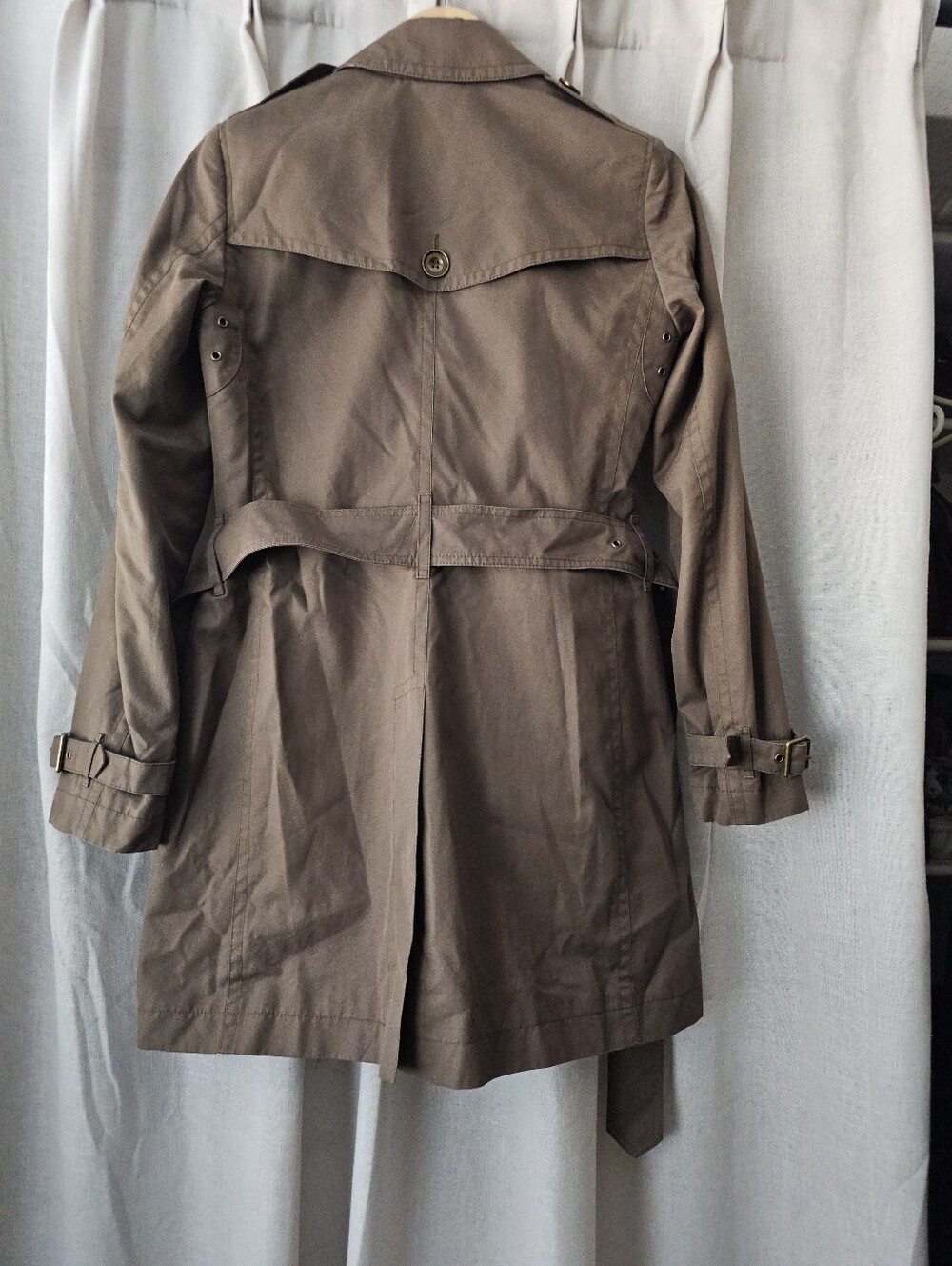 Burberry Green Cotton Trench Coat – Size UK 6 / US 4 - Picture 4 of 15